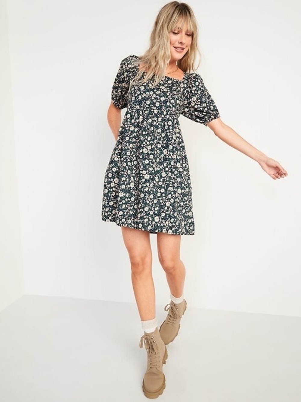 Old Navy Green and Pink Floral Dress